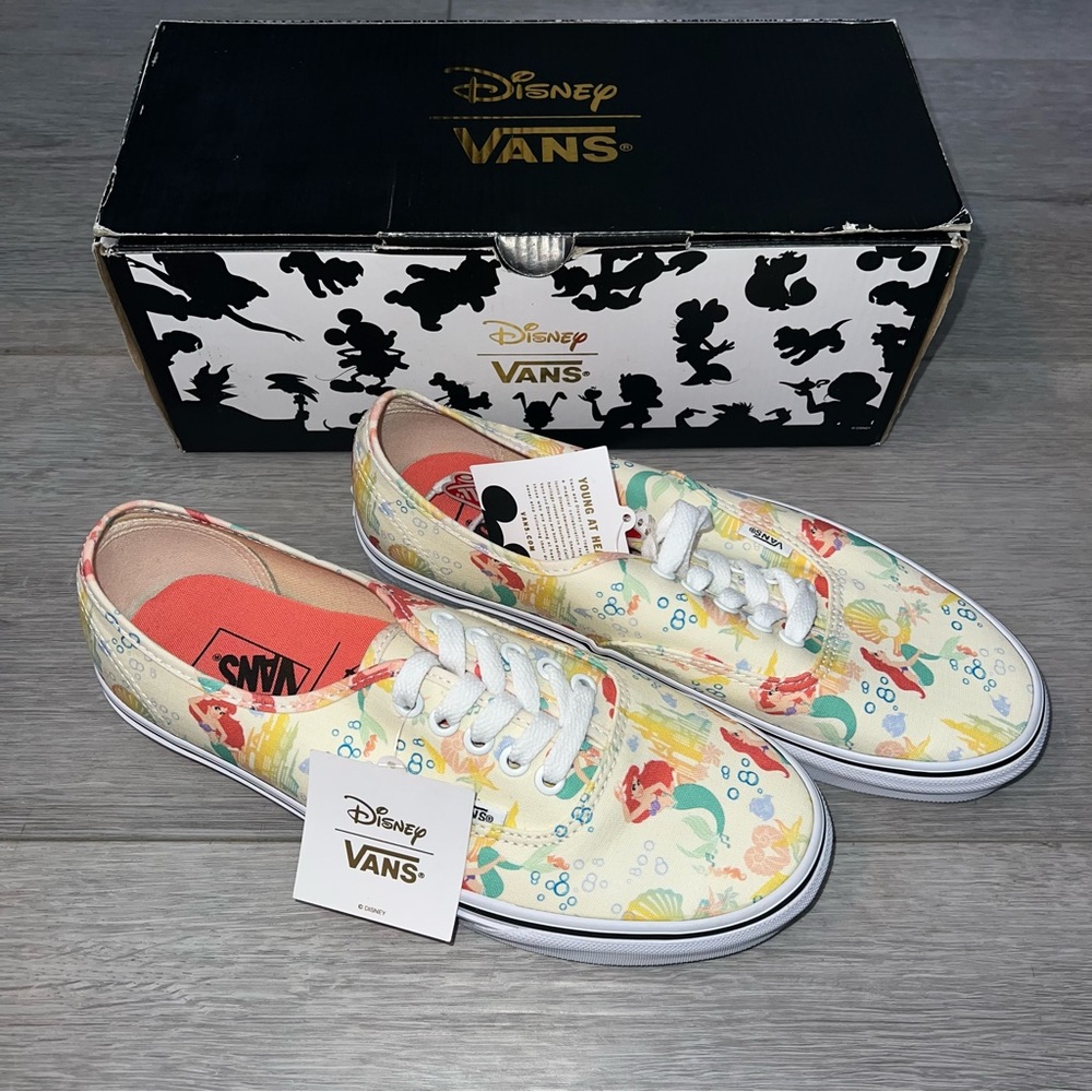 New Retired Vans Disney Little Mermaid Ariel Sneaker Shoes Size Women 9.5 Men 8